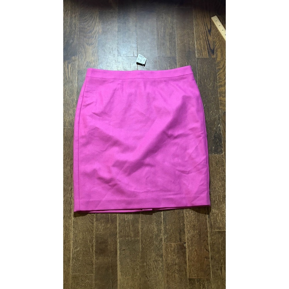 J.Crew Skirt Size 12 Knee Length Lined Slit Pink Pencil NWT Wool Blend